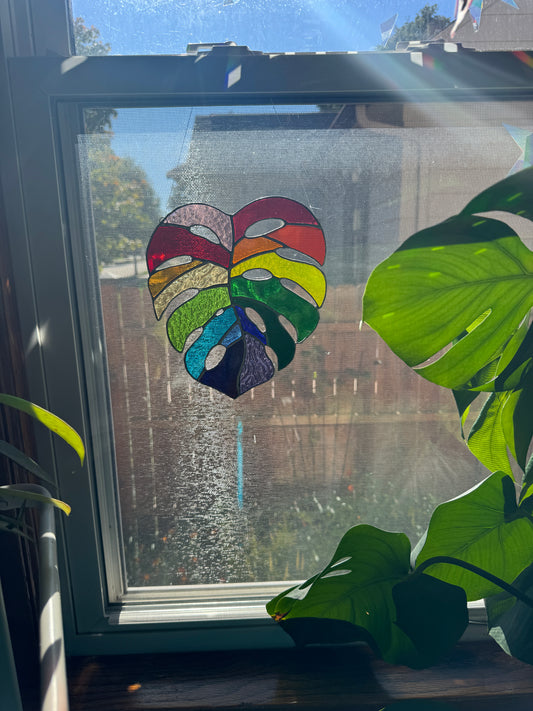 Monstera Leaf Suncatcher - Large