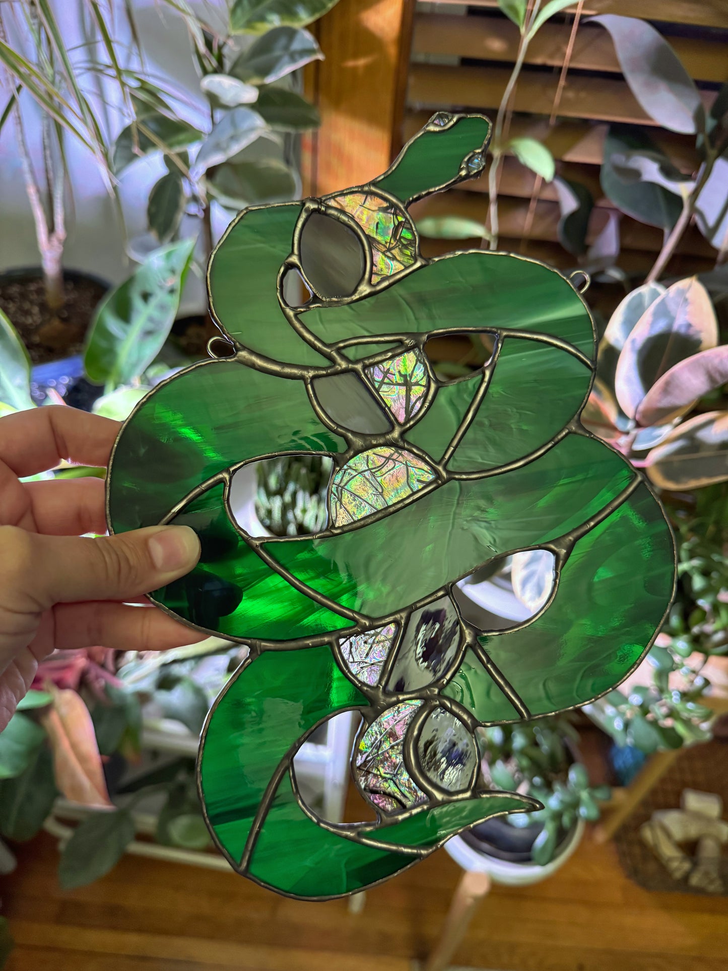 Moon Phase Snake Suncatcher