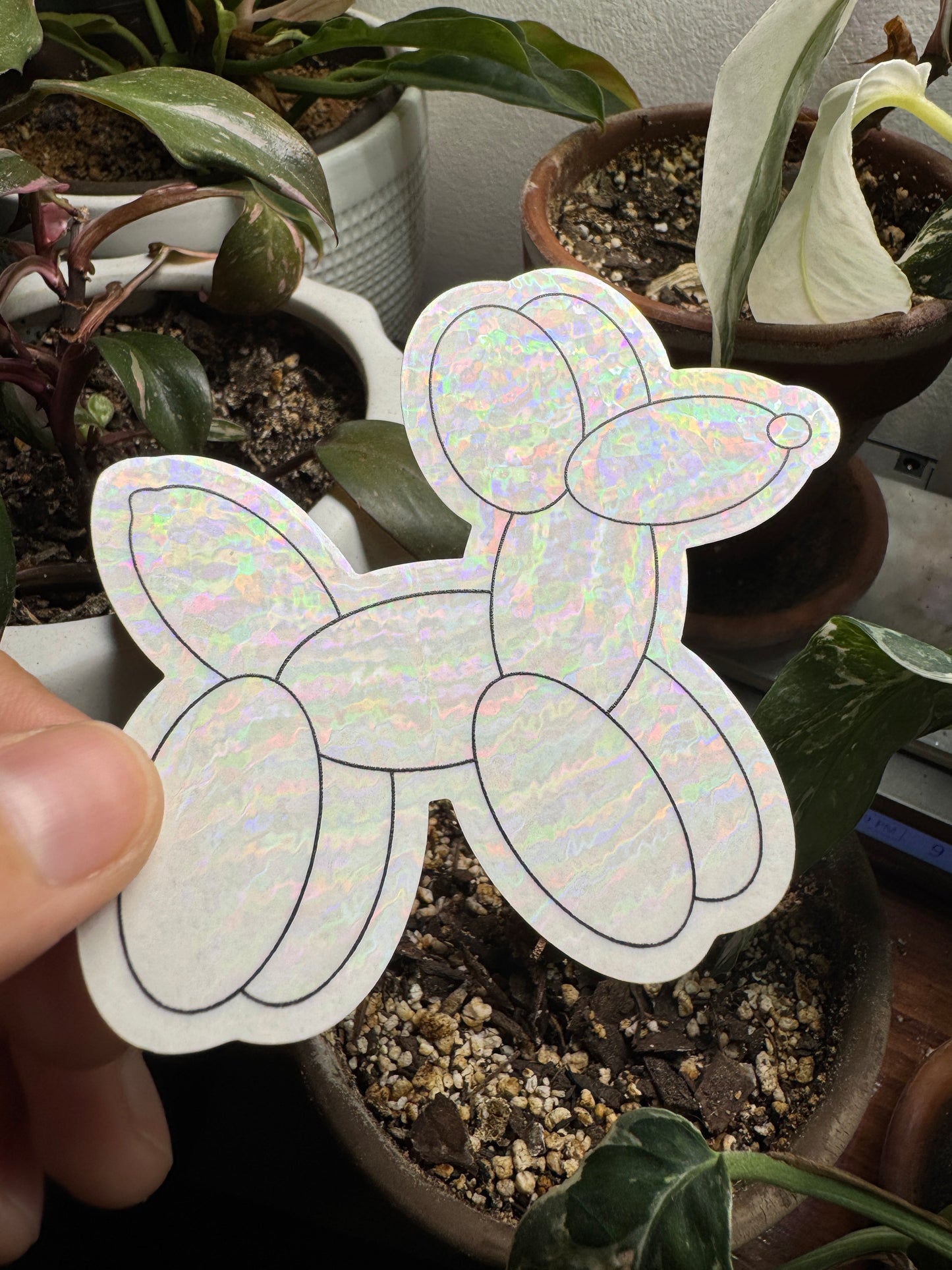 Balloon Dog Prismatic Window Sticker