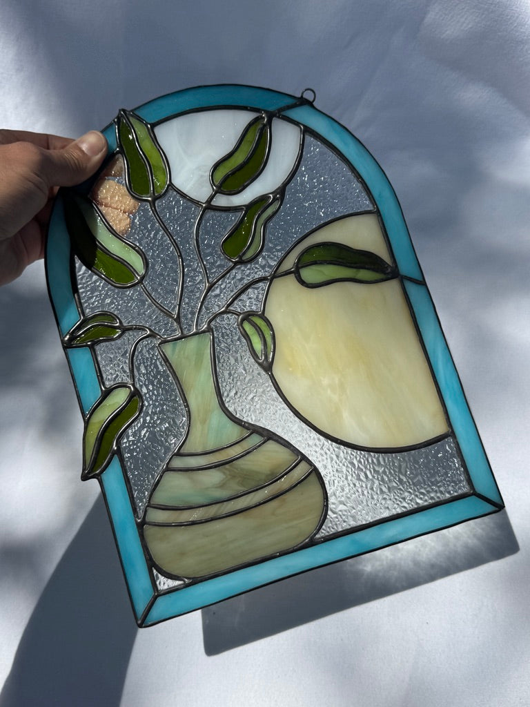 Window & Palm Vase Suncatcher