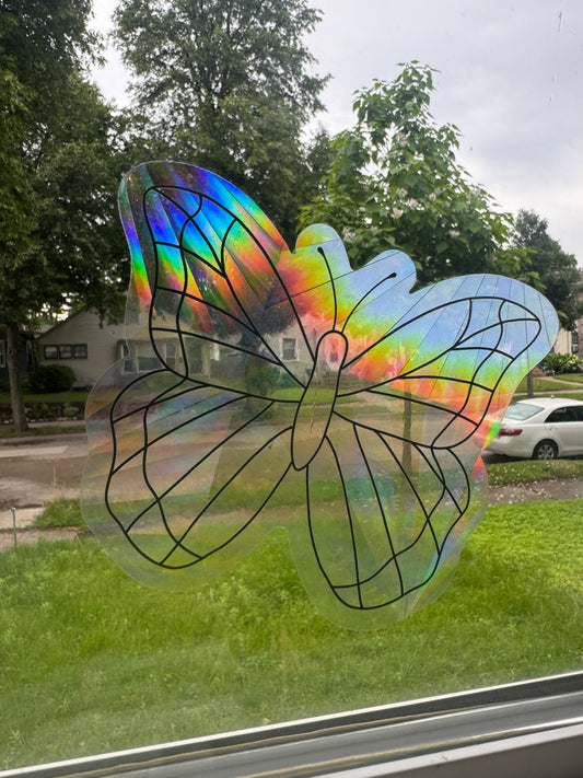 Monstera Prismatic Window Sticker