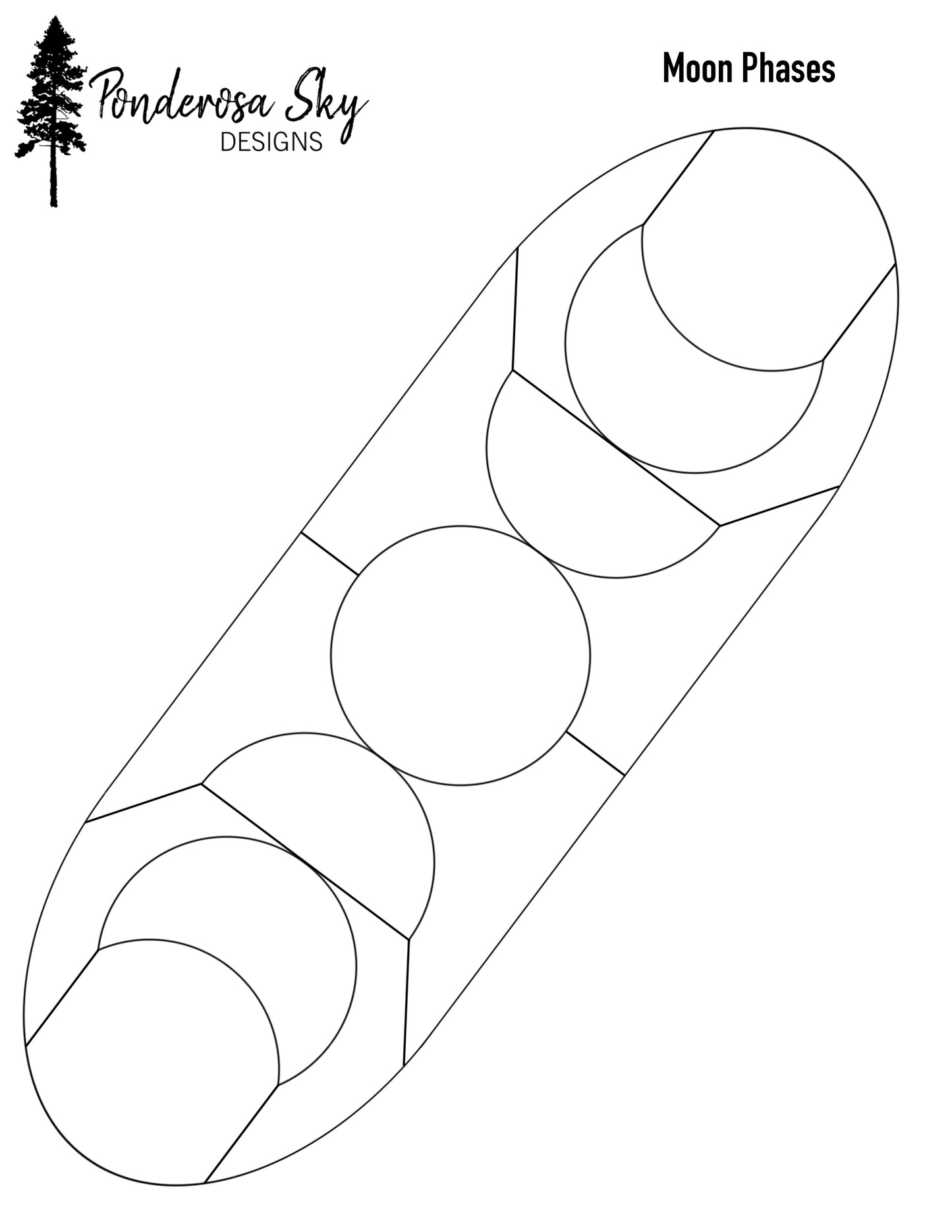 5 Moon Phase Mini Panel Digital Pattern