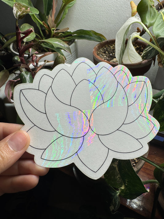 Lotus Flower Prismatic Window Sticker