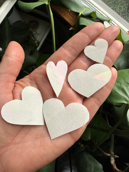 Hearts Prismatic Window Sticker