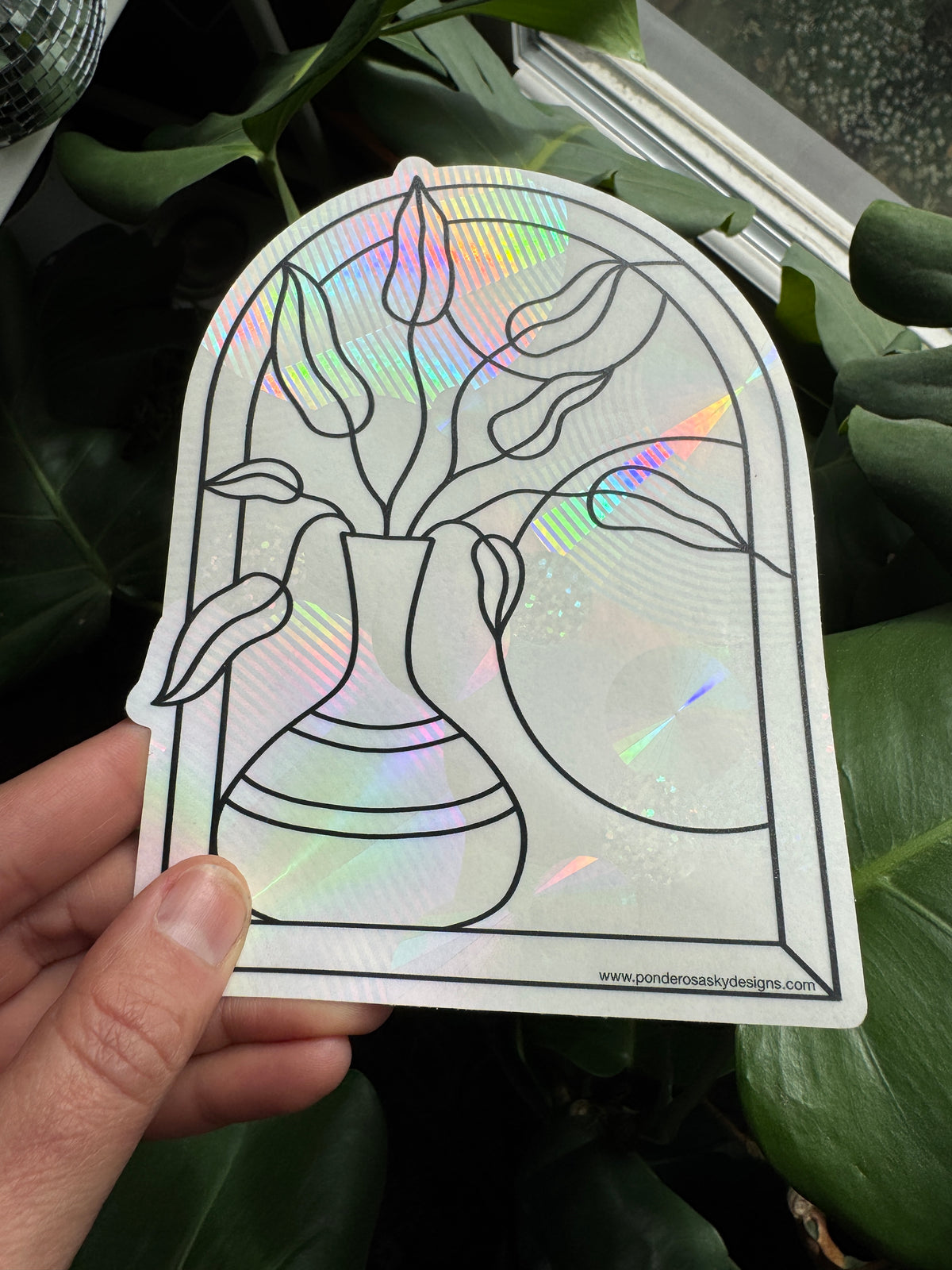 Window Vase Prismatic Window Sticker