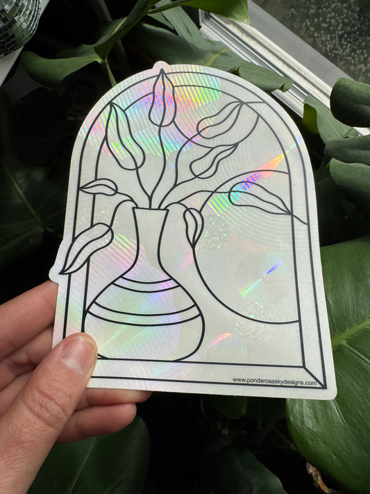Window Vase Prismatic Window Sticker