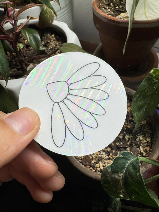 Cone Flower Prismatic Window Sticker