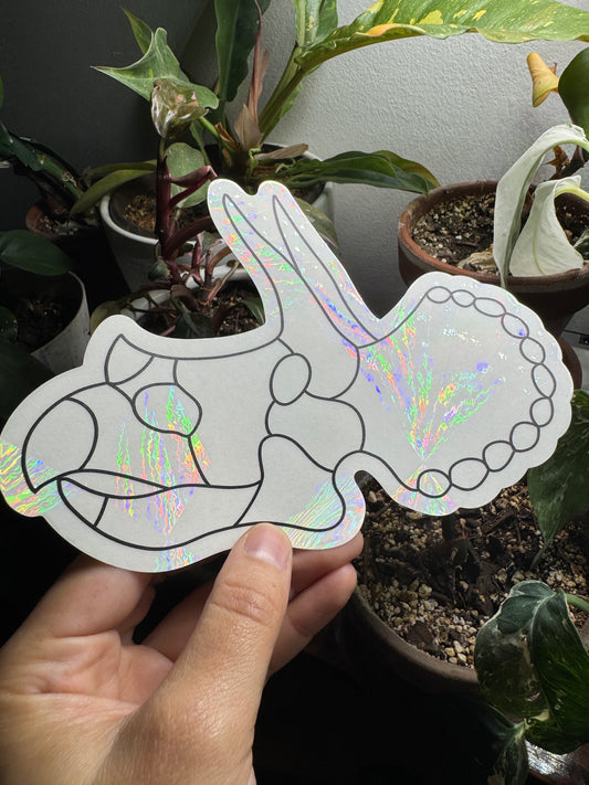 Triceratops Skull Prismatic Window Sticker