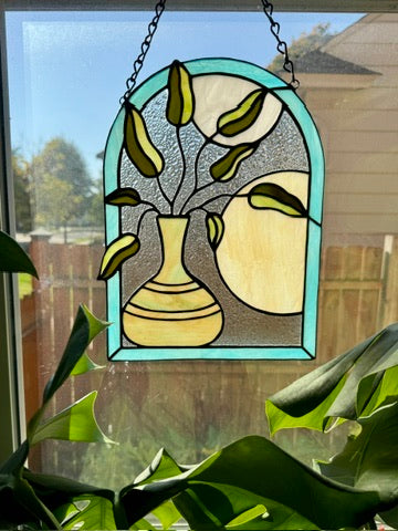 Window & Palm Vase Suncatcher