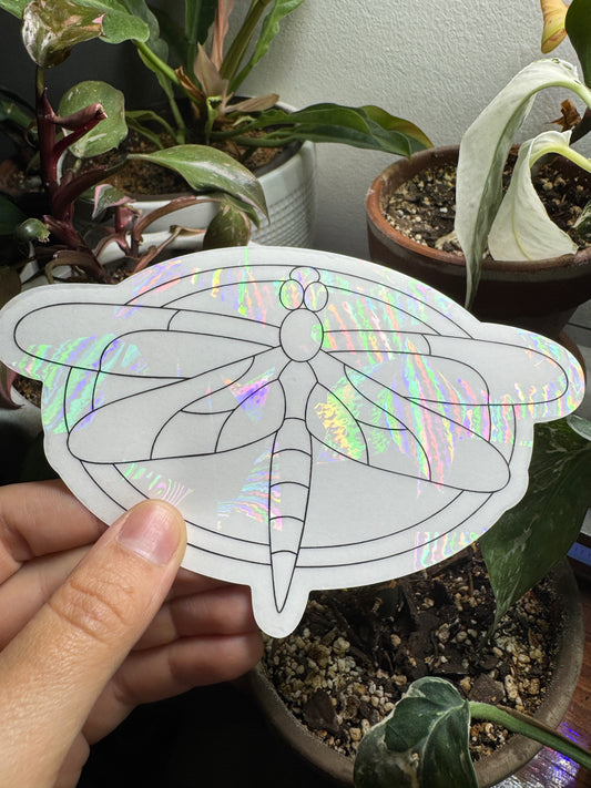 Dragonfly Prismatic Window Sticker