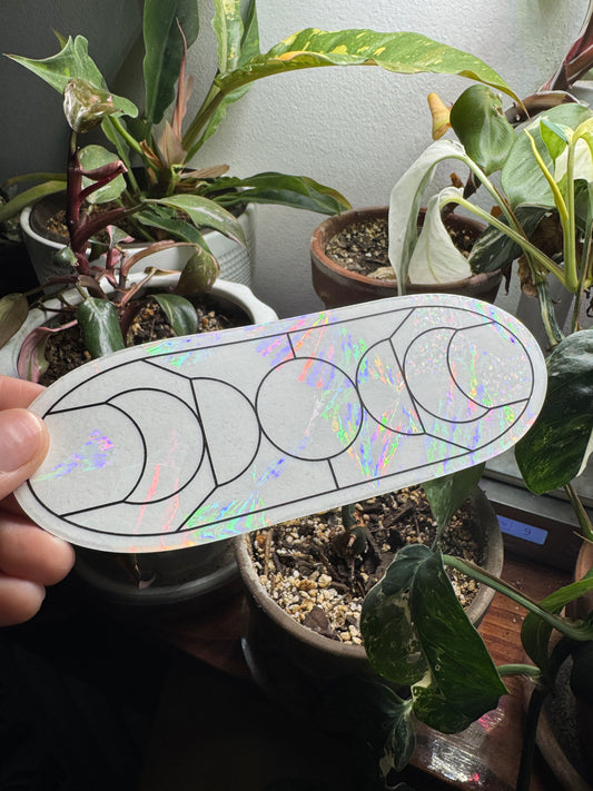 Moon Phases Prismatic Window Sticker