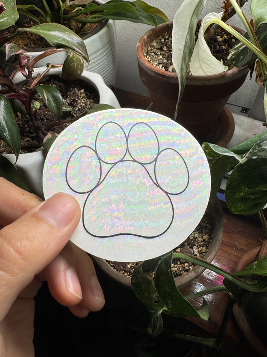 Paw Print Prismatic Window Sticker