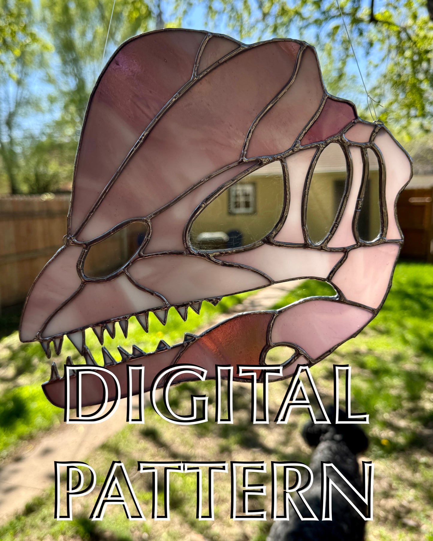 Dilophosaurus Skull Digital Pattern