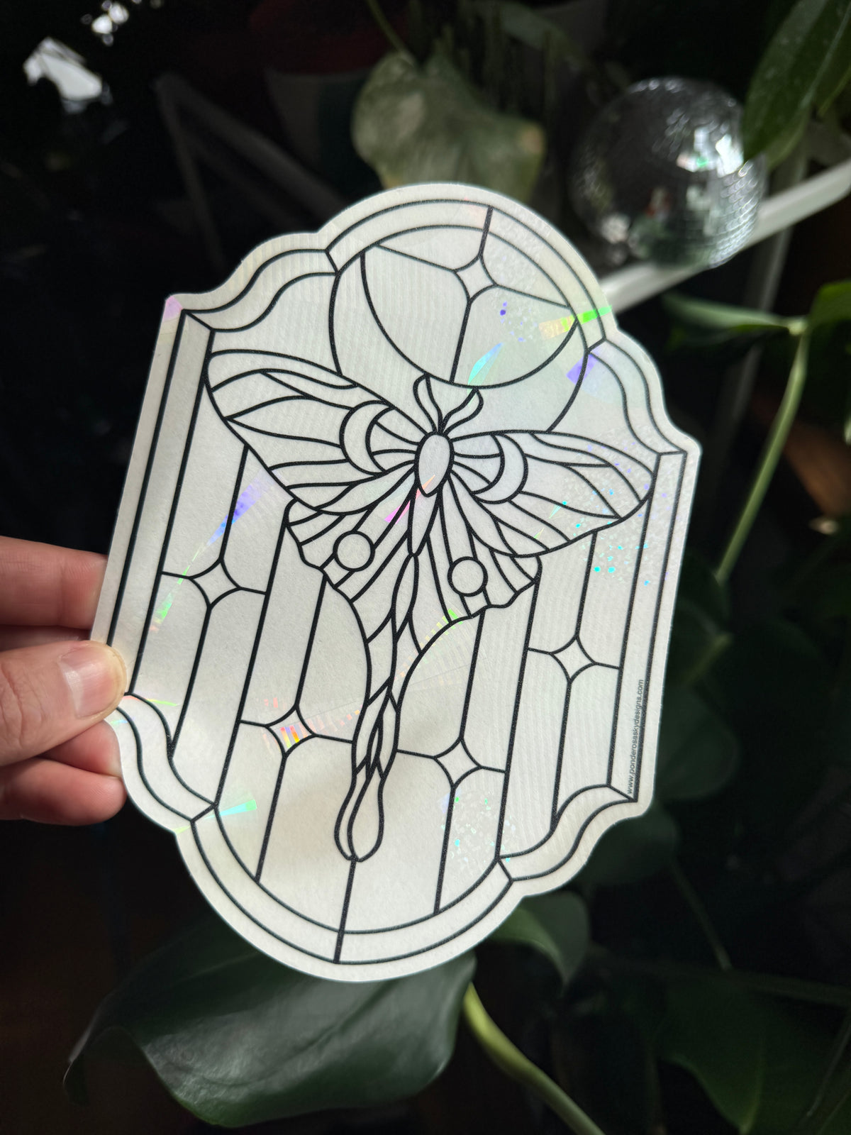 Luna Moth Prismatic Window Sticker