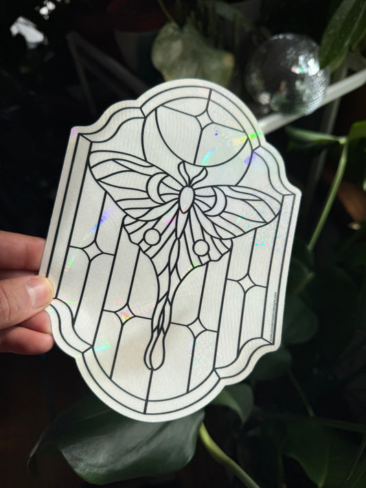 Luna Moth Prismatic Window Sticker
