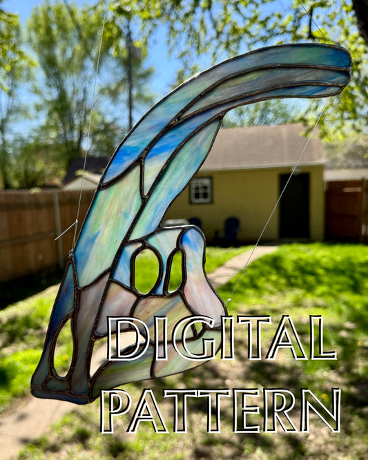 Parasaurolophus Skull Digital Pattern