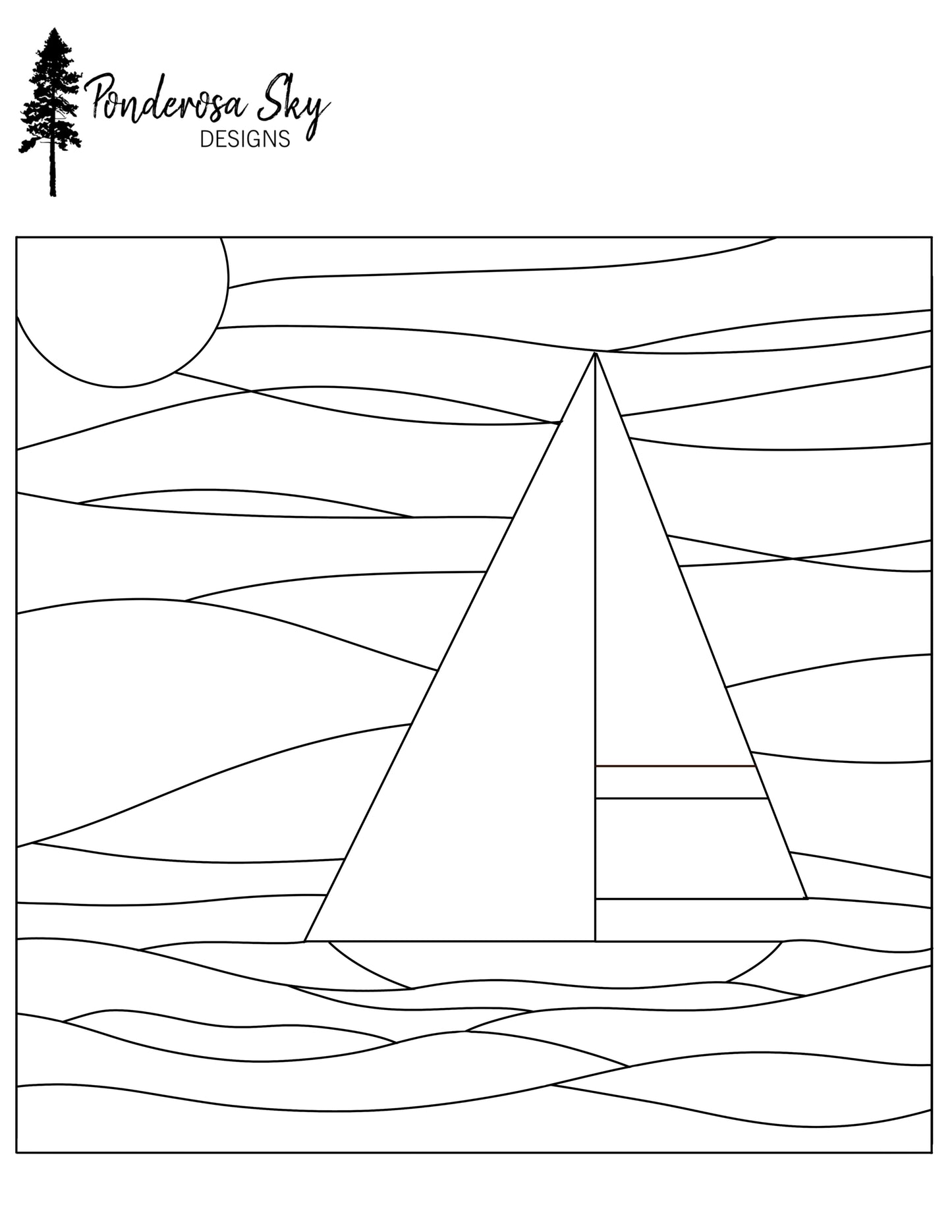 Sailboat Panel Digital Pattern